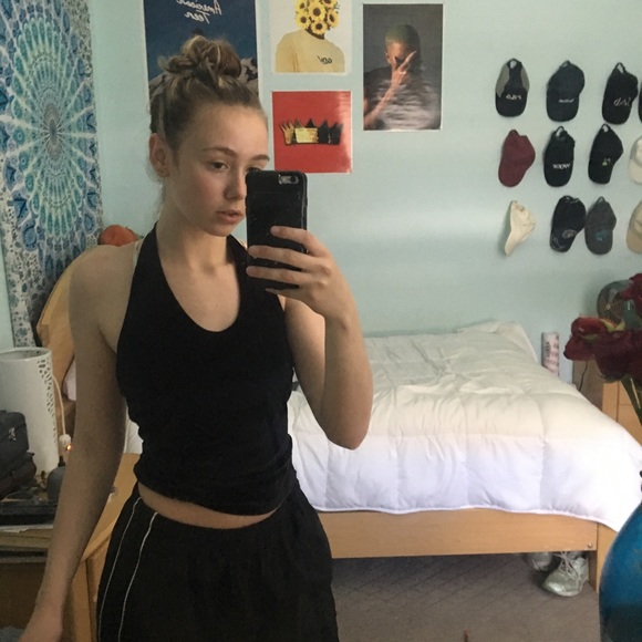 Velvet and mesh halter top - Picture 1 of 4